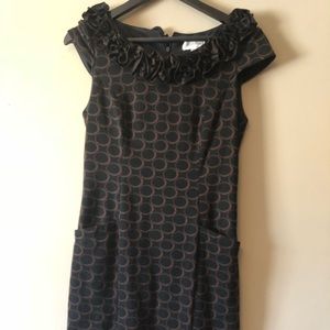Black Ruffle Dress By Sophia